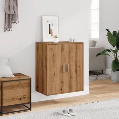 Schoenenkast 60x35x70 cm bewerkt hout artisanaal eikenkleur