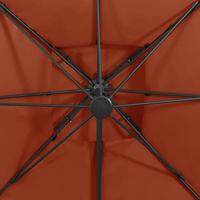 Zweefparasol met dubbel dak 300x300 cm terracottakleurig - thumbnail