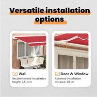 VidaXL Inklapbaar zonnescherm rood 350 x 200 cm stof - thumbnail