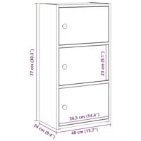 Boekenkast 40x24x77 cm bewerkt hout wit - thumbnail