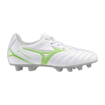 Mizuno Monarcida Neo III Select Gras Voetbalschoenen (FG) Kids Zilver Felgroen Mizuno Monarcida Neo III Select Gras Voetbalschoenen (FG) Kids Zilver Felgroen