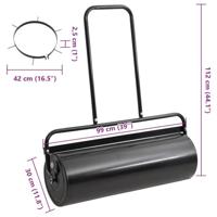 Gazonroller met beluchtingsklemmen 63 L ijzer en staal zwart - thumbnail