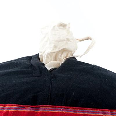 Yogi & Yogini Meditatiekussen Rond Katoen Oranje - Patroon Rood - 33 x 17 cm