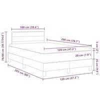 Boxspringbed met Matras & LED Donkergrijs 120x200 cm Stof - thumbnail