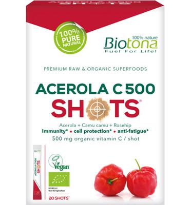 Acerola C 500 shots 2.2 gram bio 20 Stuks Acerola C 500 shots 2.2 gram bio 20 Stuks