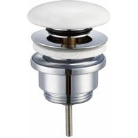 Wiesbaden Caral Keramische Clickwaste Afvoerplug 5/4" Wit Glanzend - thumbnail