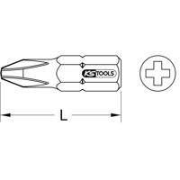 KS Tools 911.2202 9112202 Kruis-bit PH 1 Speciaal staal Vernikkeld C 6.3 5 stuk(s) - thumbnail