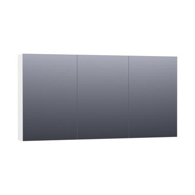 Brauer Impress Deluxe Spiegelkast - 140 cm - met interne en externe Verlichting - 3 Dubbelzijdige Spiegeldeuren - Mat Wit