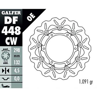 GALFER wave remschijf "df448" rotor df448 type cw floating