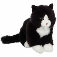 Knuffel - Gipsy Toys - Mimiz Kat - 28cm - Zwart/Wit - thumbnail