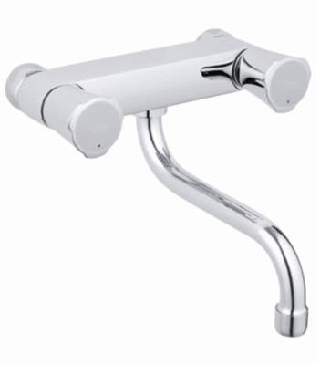 Grohe Costa L wand keukenkraan met onderuitloop Chroom