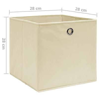 Opbergboxen 4 st 28x28x28 cm nonwoven stof crmekleurig Opbergboxen 4 st 28x28x28 cm nonwoven stof crmekleurig