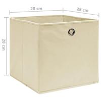 Opbergboxen 4 st 28x28x28 cm nonwoven stof crmekleurig - thumbnail
