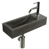 Fonteinset Natuursteen Tulip 40x15x8 cm Rechthoek (kraangat rechts) - thumbnail