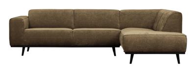 WOOOD Hoekbank 'Statement' Rechts, Rib, kleur Rock