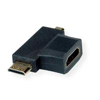 VALUE HDMI T-Adapter, HDMI - HDMI Mini + HDMI Micro - thumbnail