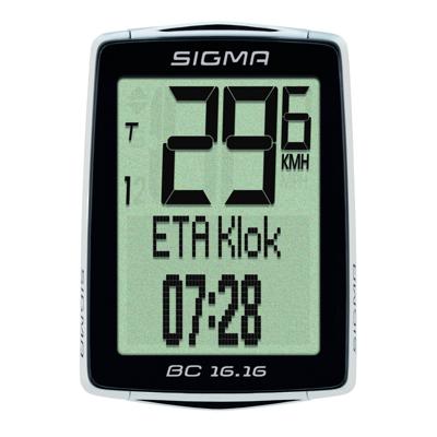 Sigma BC 16,16 Kilometerteller 16 functies - Zwart