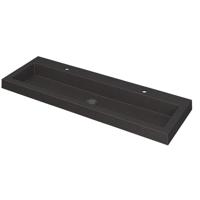 INK Dock Wastafel Quartz met 2 Kraangaten - 1200x400x60 mm - Quartz Zwart - thumbnail