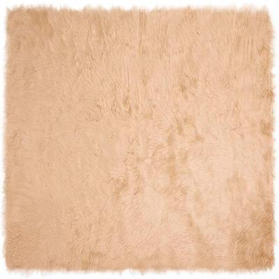 Nep Schapenvacht Tapijt Tafalla Beige 160 x 160 cm Polyester