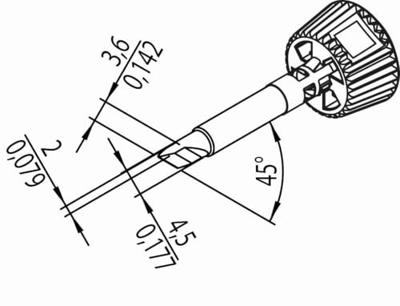 Ersa 0142BDLF20/SB Soldeerpunt Speciale vorm, mesvormig, Mesvorm, recht Grootte soldeerpunt 2 mm Inhoud: 1 stuk(s)