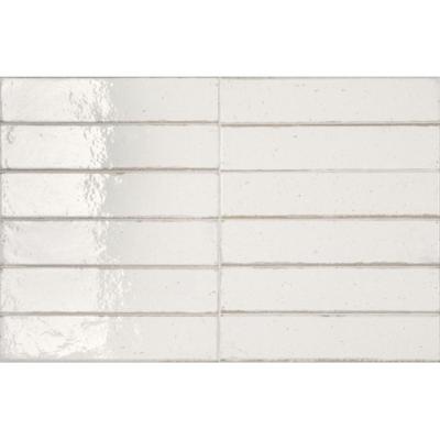 Wandtegel Ceramic-Apolo Raku 6x27 cm Glans Warm White (Doosinhoud: 0,78 M2)
