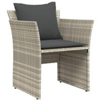 Tuinstoel met voetenbank poly rattan lichtgrijs - thumbnail