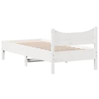Bedframe massief grenenhout wit 90x200 cm - thumbnail