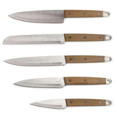Set van 5 messen - LIVOO - MEC129 - Messen: chef-kok, brood-, keuken-, snij- en schilmessen - Roestvrij staal - Handvat van beukenhout