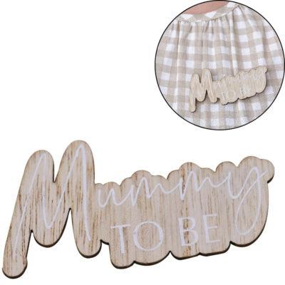 Ginger Ray button mummy to be hout 7,5 cm | 20 stuks