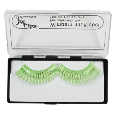 Jofrika cosmetics kunstwimpers groen/zilver 9,5 cm b-keus | 60 stuks