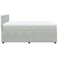 Boxspring met matras fluweel lichtgrijs 140x190 cm - thumbnail