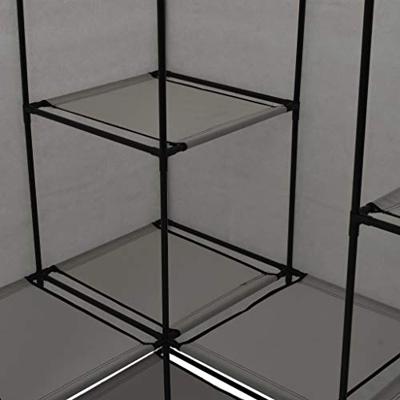 Hoekkledingkast 130x87x169 cm grijs