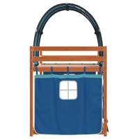 Stapelbed met gordijnen 75x190 cm massief grenenhout blauw - thumbnail