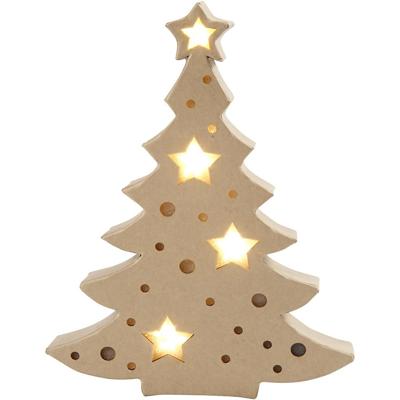 Creativ Company Figuur met licht, kerstboom, h: 27 cm, d: 4 cm, b: 21,5 cm, 1 stuk