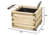 Siena Garden TAUNUS TANUSSLIM 60 Plantenbak Dennenhout, Vlies Natuur, Zwart - thumbnail