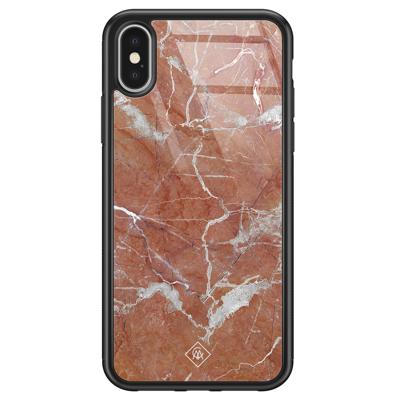 iPhone X/XS glazen hardcase - Marble sunkissed