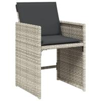 Tuinstoelen 4 st met kussens poly rattan lichtgrijs - thumbnail