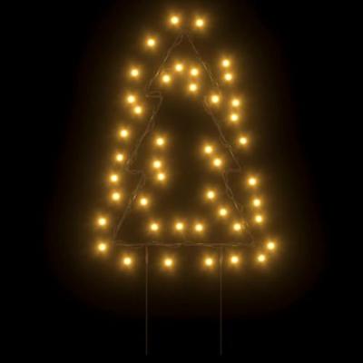 Kerstverlichting kerstboom 3 st met grondpinnen 50 LED's 30 cm - thumbnail