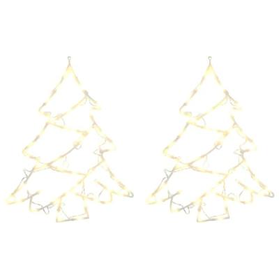 VidaXL Kerstverlichting kerstboom silhouet 2 st 50 leds warm wit