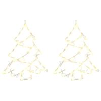 VidaXL Kerstverlichting kerstboom silhouet 2 st 50 leds warm wit - thumbnail