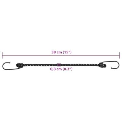 VidaXL Spanelastieken met reflecterende strips en haken 50 stuks 38 cm