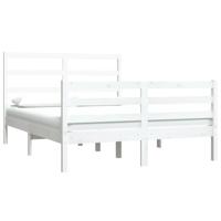 Bedframe massief grenenhout wit 140x190 cm - thumbnail