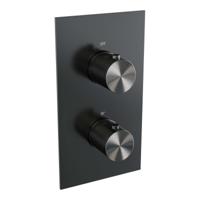 Brauer Gunmetal Carving - 3 Weg - Inbouwthermostaat - In/afbouwdelen - Gunmetal Geborsteld PVD - thumbnail