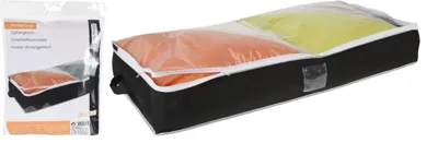 Basic Opberghoes 100x45x15 cm zwart/transparant