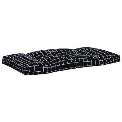 VidaXL Palletkussens 2 st ruitpatroon oxford stof zwart - thumbnail