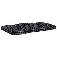 VidaXL Palletkussens 2 st ruitpatroon oxford stof zwart - thumbnail