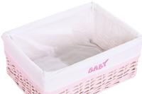 Mandenset DKD Home Decor Roze Polyester Kinderen vlechtwerk (44 x 34 x 56 cm) - thumbnail
