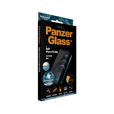 PanzerGlass Antibacteriële Edge to Edge beschermglas, anti-schittering geschikt voor Apple iPhone 12 Pro Max
