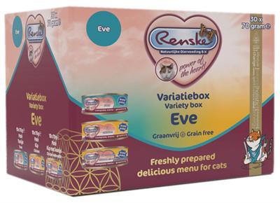 Renske Variatiebox Eve Graanvrij vers bereid pâté natvoer kat (blikjes) 2 trays (60 x 70 g)