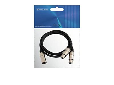 Omnitronic 30225207 XLR Adapterkabel [1x XLR-stekker 3-polig - 2x XLR-bus 3-polig] 0.50 m Zwart